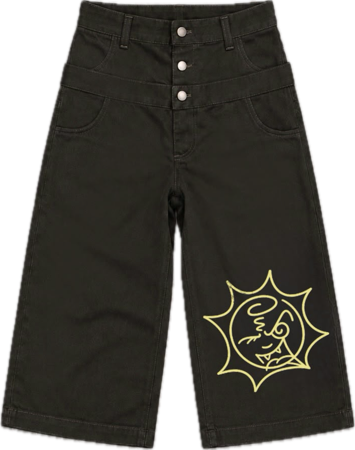 DARK GREEN LONG JORTS