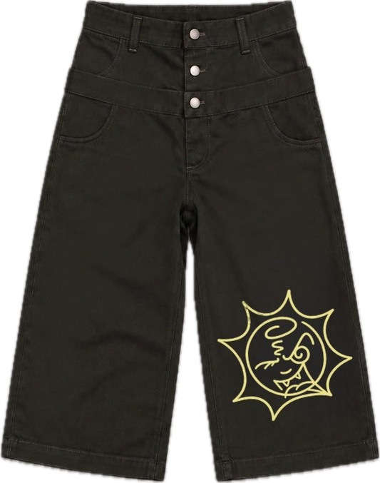 DARK GREEN LONG JORTS